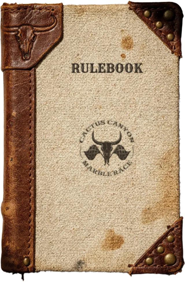 The Rulebook, a worn frontier binding
